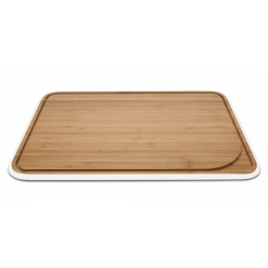 Tout neuf 😍 Planche à Découper Bambou avec Rigole 35 x 25 cm Blanc Pebbly 🥰