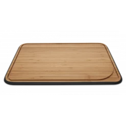 Remise 👍 Planche à Découper Bambou avec Rigole 40,5 x 33 cm Noir Pebbly ⭐