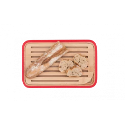 Meilleur prix 👍 Planche à Pain Bambou 28 x 18 cm Rouge Pebbly 🎁