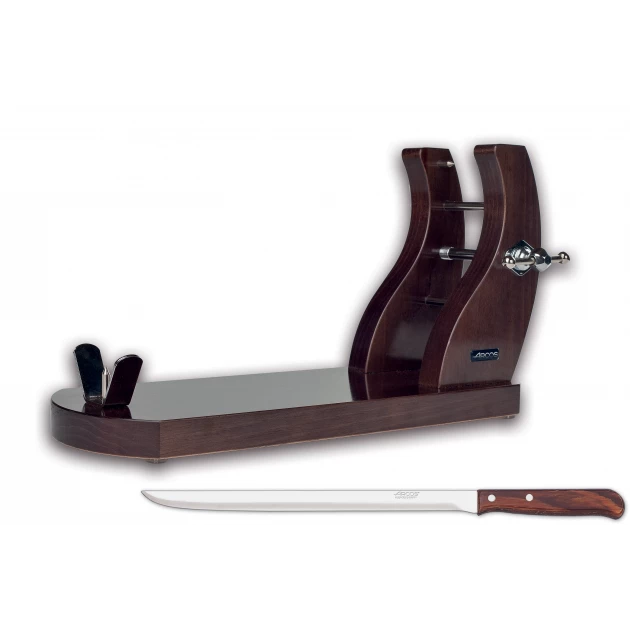 Support Jambon Bois Brun et Couteau Jambon 25 cm Arcos Le moins cher ✨ Support Jambon Bois Brun et Couteau Jambon 25 cm Arcos ???? -De Buyer Shop support jambon bois brun et couteau jambon 25 cm arcos